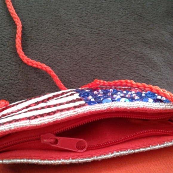 NIB.  Sequined red white and blue mini bag - Picture 5 of 7